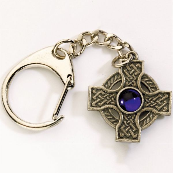interlaced cross gem key ring image